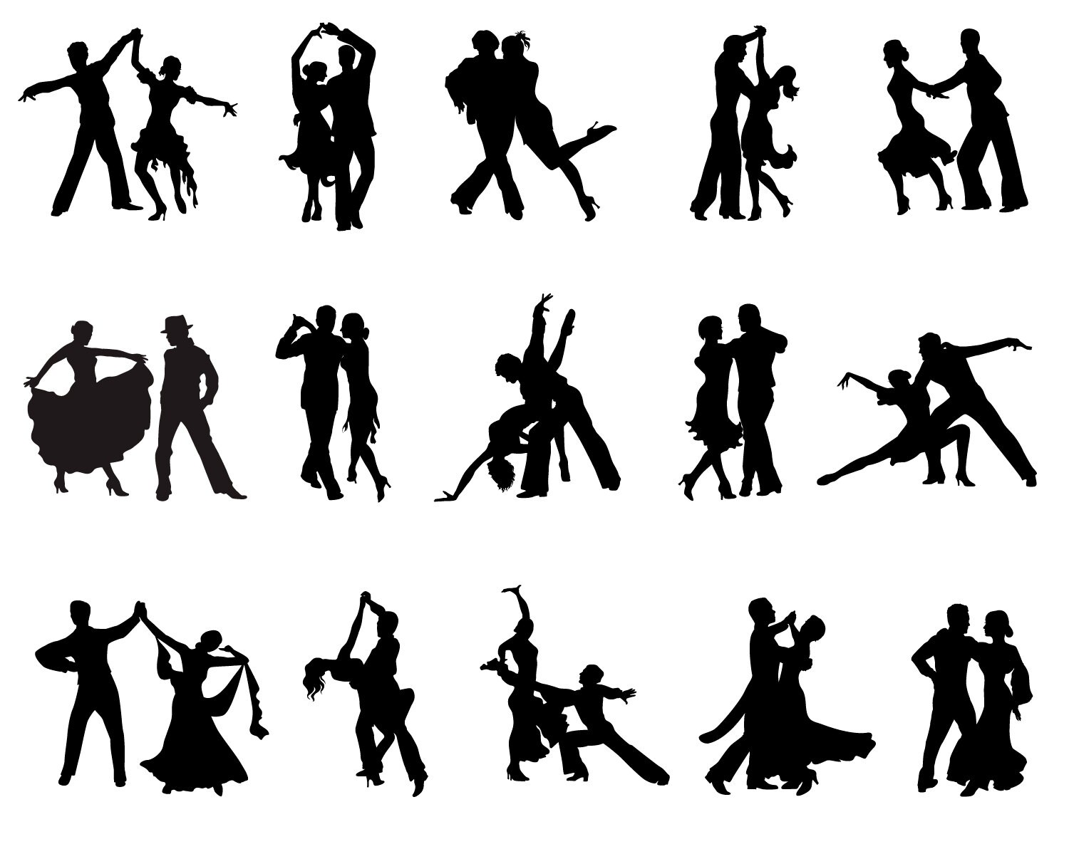 Download SVG ballroom dancer silhouette. Png silhouette. Gold glitter