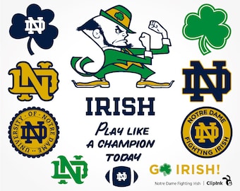 Notre Dame Fighting Irish svg, Notre Dame svg, Irish clipart, shamrock svg, digital – svg, eps, png, dxf, pdf. Cut Print Mug Shirt Decal.