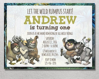 Where the Wild Things Are Invitation, Wild Things Are Birthday Invites, Wild Things Party Invite, Max Card Printables, Printable Invitations