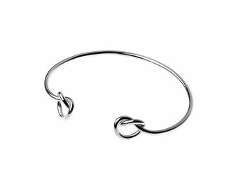 Silver Knot Ended Bangle