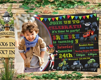 Blaze Birthday Invitation Printable, Blaze Invitation, Blaze Birthday Party Invites, Blaze and the Monster Machines