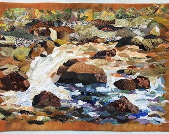 Hand painted fabric art, Along the Path