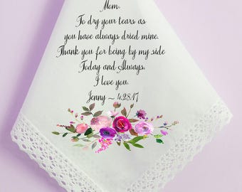 Wedding Handkerchief, Mother of the Bride Handkerchief, Mom Handkerchief, To dry your tears, Printed Hankie, Hankie Gift- 59