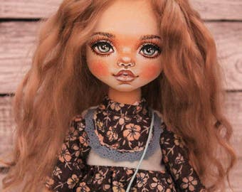 portrait doll blonde textile doll and interior doll fabric doll portrait doll cloth textile doll текстильная кукла selfy doll portrait doll