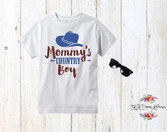 Mommy's Country Boy, Custom Toddler Shirt, Kids Shirt, Cowboy Hat Design, Cowboy Shirts, Boy Clothes, Custom Tee's