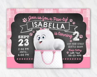 Secret Life of Pets Invitation for Birthday Party - Printable Digital File
