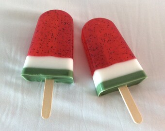 Watermelon popsicle Soap-Organic Canary-glycerine SOAP-handmade soap-news-gift idea