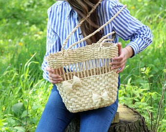 Natural Straw Bag, Woven Bag, Wicker Bag, Straw Tote, Market Bag, Market Tote, French Market Bag, Shopping Bag, Tote Bag, Straw Market Bag,