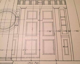 Architectural Drawing from 1750-1820 of DC Courthouse, circa 1914 Double Size. Building Details. Sheet 3