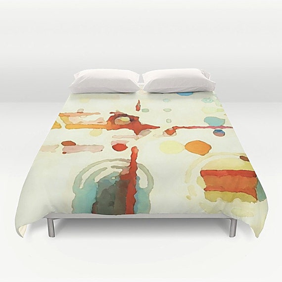 Duvet Cover Abstract Watercolor Bed Cover King Bedding