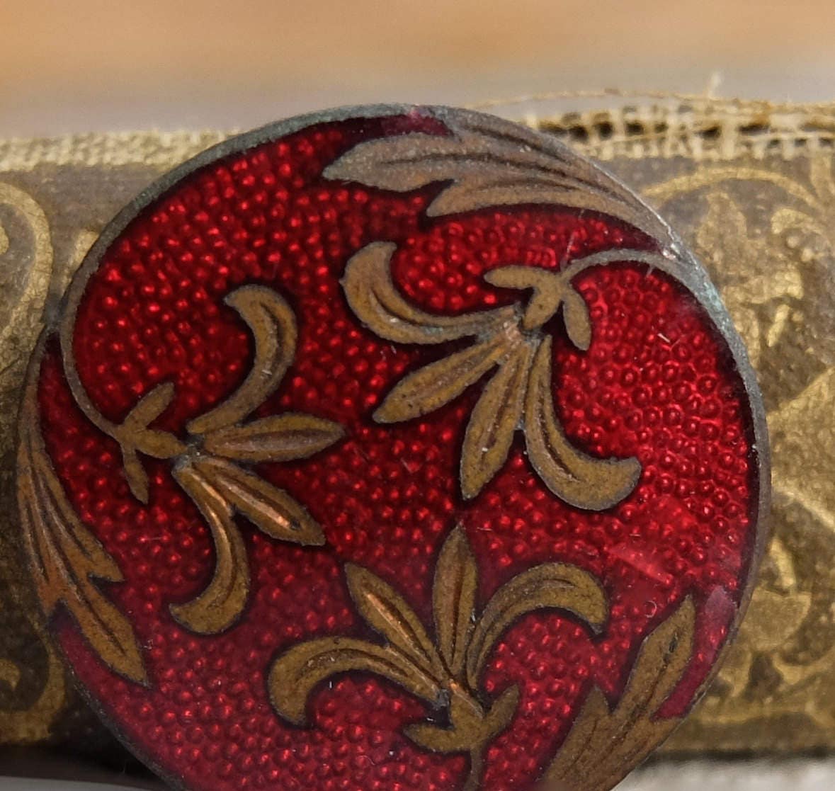 Antique Cloisonne Enamel Button from ohmymilky on Etsy Studio