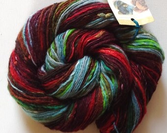 Handspun singles yarn 3ozs 290 yards sport/sock weight