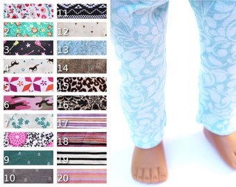 Fits like American Girl Doll Clothes - Leggings, You Choose Print and Length