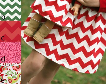 Matching Girl and Doll Clothes Fits American Girl Doll - You Choose Fabric - Christmas Skirts, Sizes 1T, 2T, 3T, 4T, 5T, 6, 7, 8, 10, 12, 14