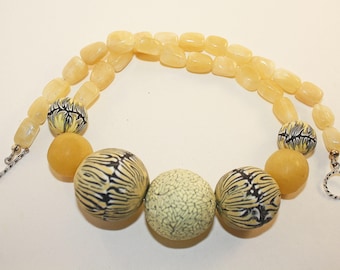 Polymer Hollow Bead Necklace