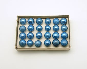 Vintage Christmas Ornaments Blue Glass Shiny Brite Small Ornaments Feather Tree