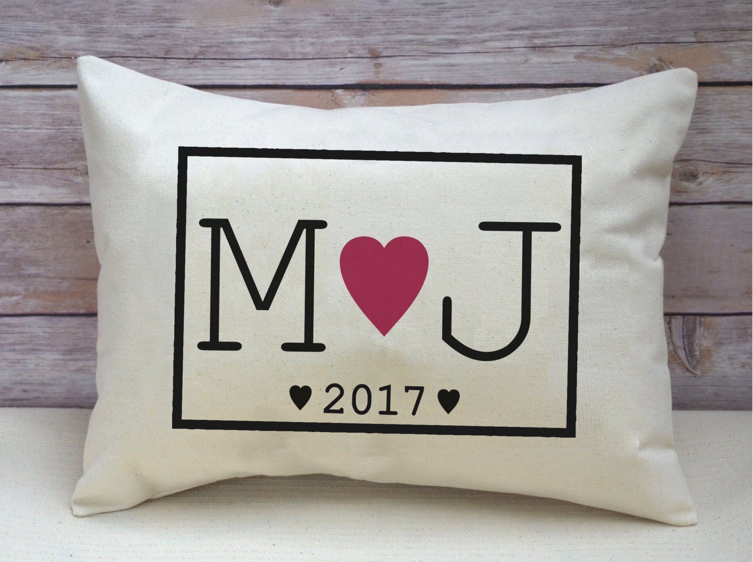 Cotton anniversary pillow 2nd Anniversary ruby wedding gift