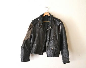 1970's "Mad Max" Black Leather Motorcycle Jacket