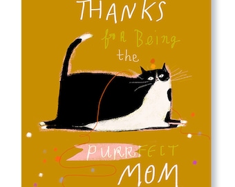 Mothers day cat card | Etsy