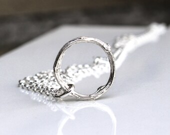 Silver Twig Necklace, Twig Circle Necklace, Silver branch Necklace, Silver Eternity Necklace, Sterling Silver Twig Necklace, Claire Pearse