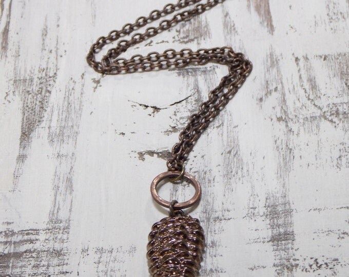 Pinecone Necklace Large Copper Pinecone Woodland Autumn Fall Jewelry Winter Necklace Pine Cone Jewelry Gift Winter Pendant