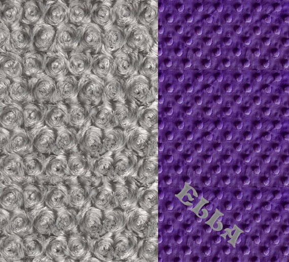 Purple Baby Girl Minky Baby Blanket, Personalized Baby Blanket, Handmade Receiving Blanket, Name Baby Blanket, Baby Gift, Baby shower gift