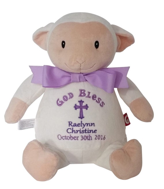 personalized baptism stuffed animal