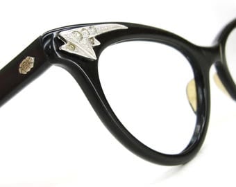 Vintage 50s Decorative Cat eye Glasses Frame