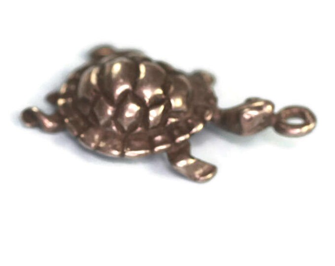 Sterling Silver Turtle Charm Figural Vintage Charm for Bracelet