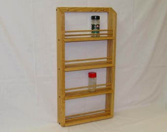 Oak Wooden 4-shelf Classic Spice Rack