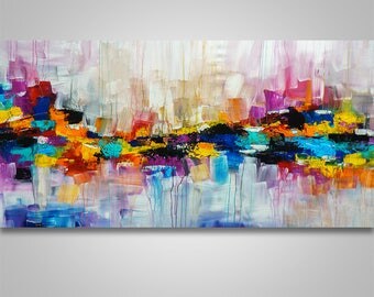 Abstract Wall Art, Abstract Landscape, Abstract Painting, Acrylic painting, Seascape painting, original painting, canvas art, Home decor,