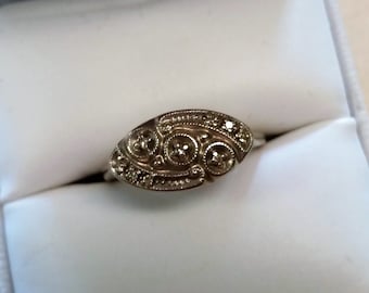 Vintage 14kt White Gold and Diamond Ring