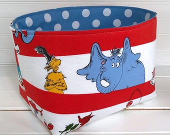 Organizer Basket, Storage Bin, Gift Basket, Dr. Seuss Nursery Decor, Home Decor, Container, Diaper Storage, Dr. Seuss