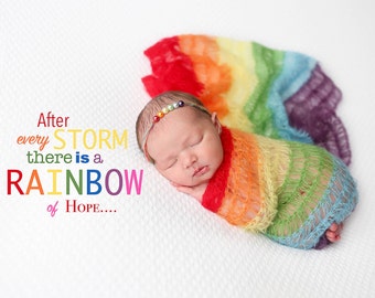 Limited time Sale! Rainbow Baby Photo Prop You choose either Wrap, Headband, or complete set. Ready to ship. Rainbow baby gift