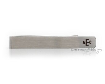 Monogram Tie Clip Personalize Tie Clip Monogram Tie Bar Personalized Monogram Mens Gift Groomsmen Tie Clip For Him Personalized Tie Clip
