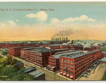 B F Goodrich Rubber Co Factory Akron Ohio 1910c postcard
