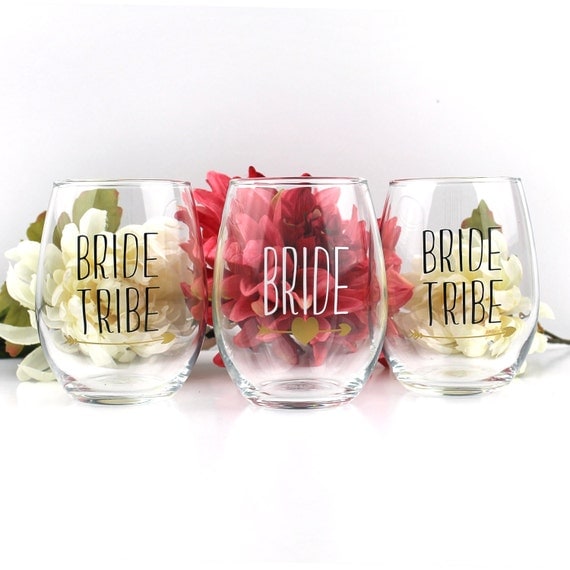 Bachelorette Party Bride Tribe Wine Glass Bridesmaid T