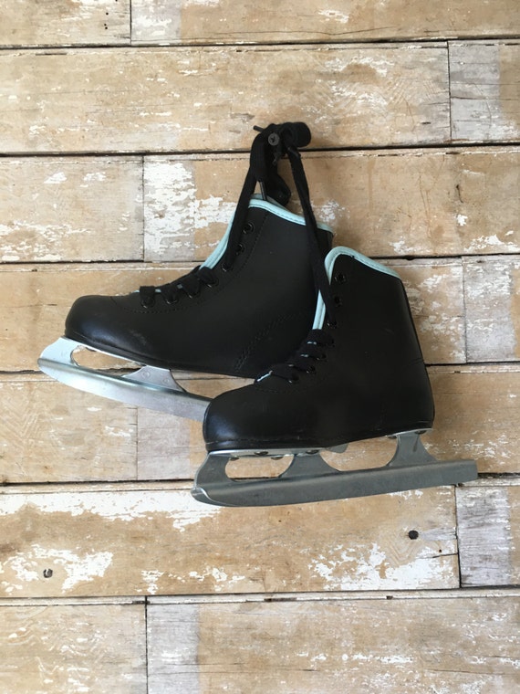 Vintage Childs Ice Skates Double Blade Black