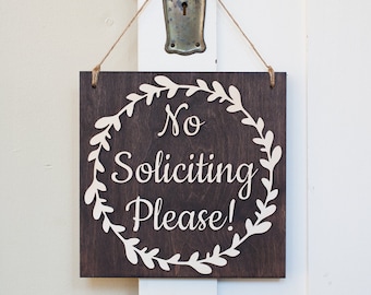 No Soliciting Sign | No Soliciting Door Sign | Do Not Disturb Sign | No Soliciting Wood Sign | No Soliciting | No Soliciting Please
