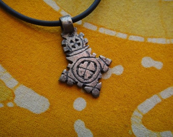 Petite Ethiopian Coptic Cross Pendant Necklace
