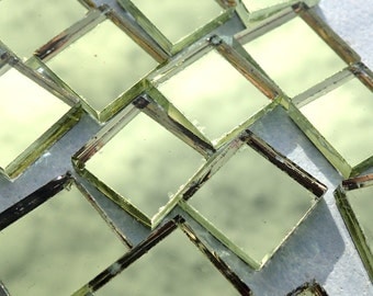 Gold Mirror Glass Tiles for Mosaics - .6" x .6" Squares 1.5 cm - Set of 25