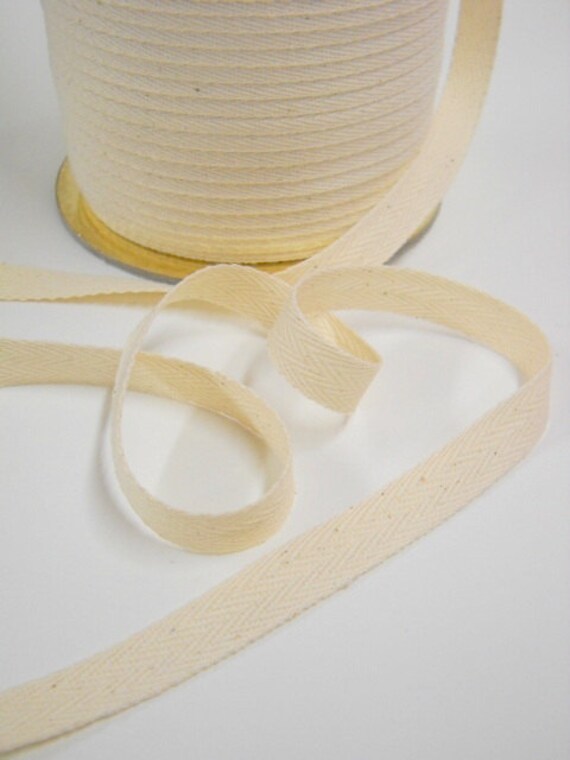 5 yds natural colored twill tape 1/2 wide cotton twill