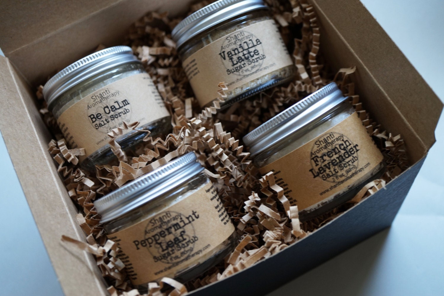 Salt and Sugar Scrub Gift Box Sampler Set Natural Body