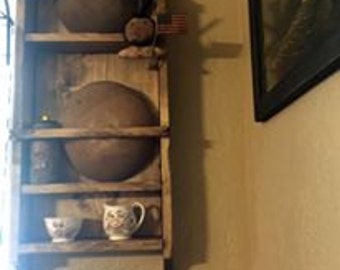 Primitive Wooden Bowl Rack, Rolling pin Rack