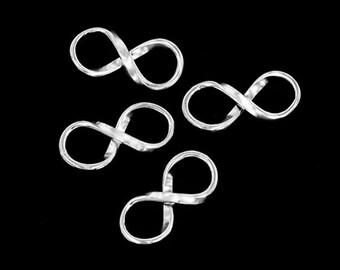 4 of 925 Sterling Silver Infinity Links 8x18mm. :tk0161