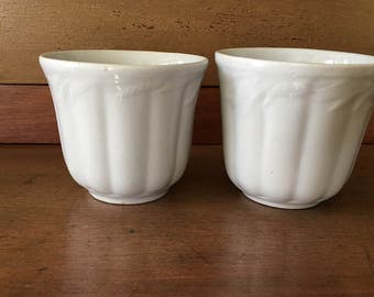 Antique White Ironstone Cup / White Ironstone Handleless Tea Cup / Vintage Ironstone / on sale