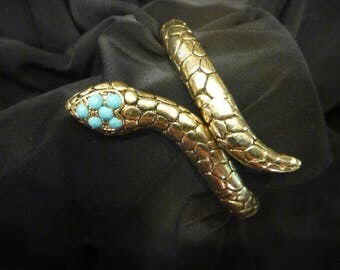 Vintage Estate Gold/Brass SNAKE BANGLE BRACELET