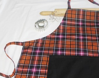 Plaid Adult Apron with black pocket
