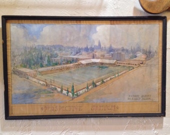 Architectural Drawing Perspective Sketch Jelsma Stadium