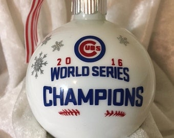 Chicago Cubs 2016 World Series Champions White Christmas Ornament
